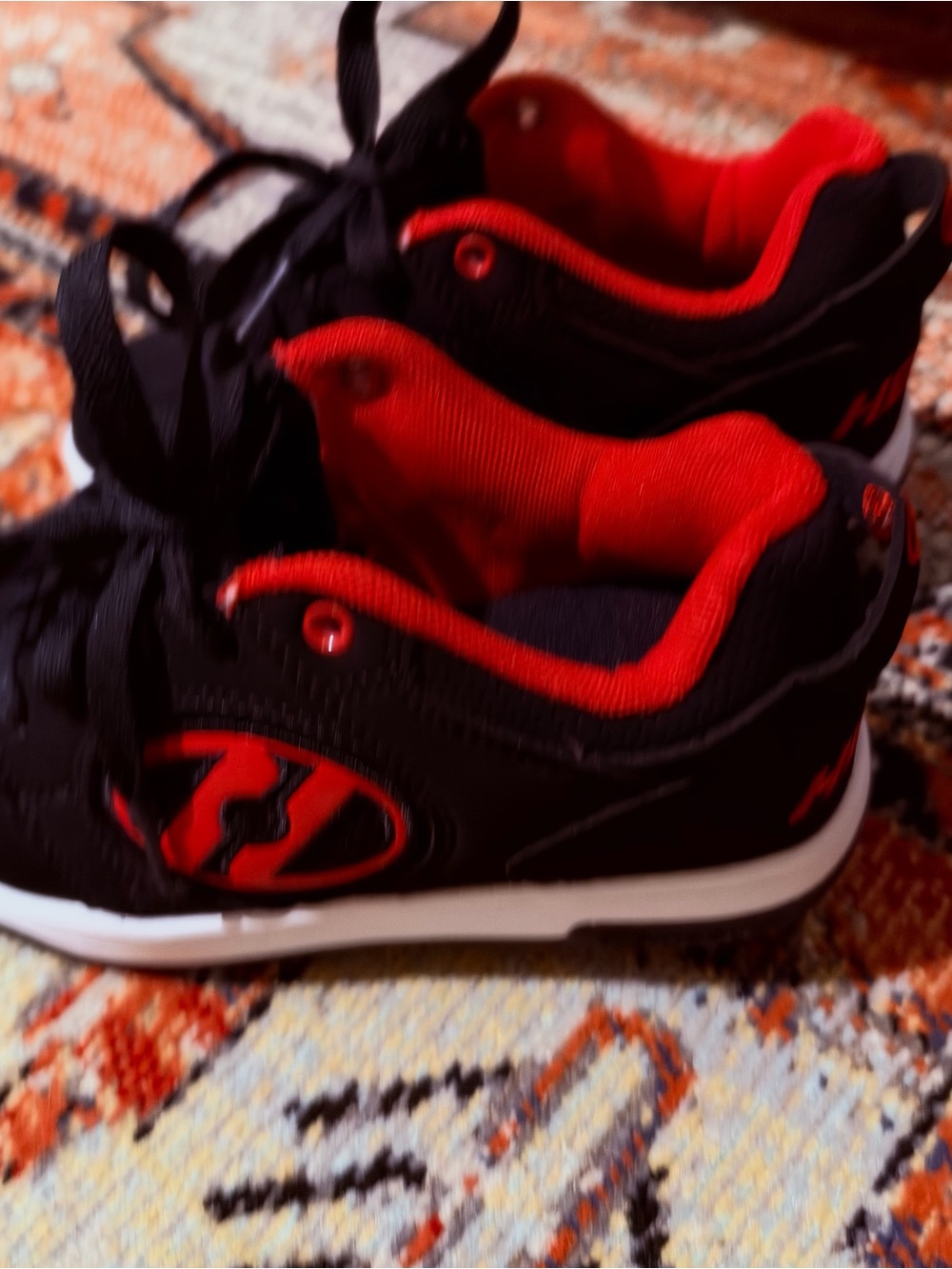 Heelys Black and Red Kids Sneakers with Rolling Wheel